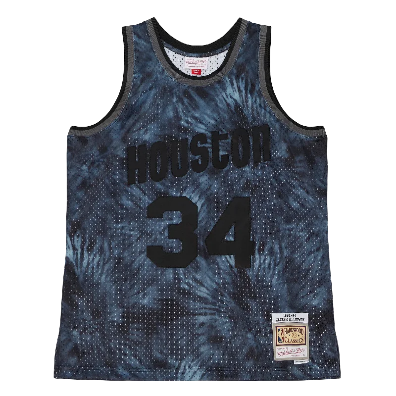 Men's Basketball Jerseys with Signature Player Logos for a Fan - Favorite Look Men's Houston Rockets Mitchell & Ness HWC Hakeem Olajuwon Tie Dye Swingman Jersey