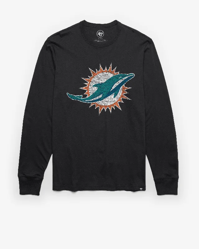 Men's long sleeve thermal shirts with thumbholes for extra warmth MIAMI DOLPHINS PREMIER '47 FRANKLIN LONG SLEEVE TEE Men's long sleeve thermal shirts with thumbholes for extra warmth MIAMI DOLPHINS PREMIER '47 FRANKLIN LONG SLEEVE TEE