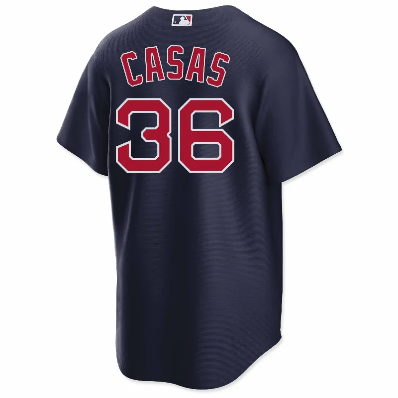 Men's Custom - Embroidered Volleyball Jerseys for Team Uniforms or Personalized Gear Nike Replica Road Alternate Jersey - Navy - Casas #36 Men's Custom - Embroidered Volleyball Jerseys for Team Uniforms or Personalized Gear Nike Replica Road Alternate Jersey - Navy - Casas #36