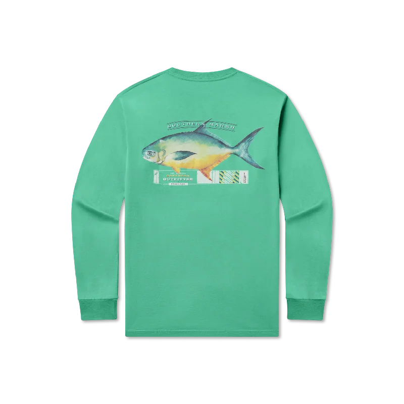 Men's moisture wicking long sleeve athletic shirts for running marathons Outfitter Collection Tee - Pompano - Long Sleeve Men's moisture wicking long sleeve athletic shirts for running marathons Outfitter Collection Tee - Pompano - Long Sleeve