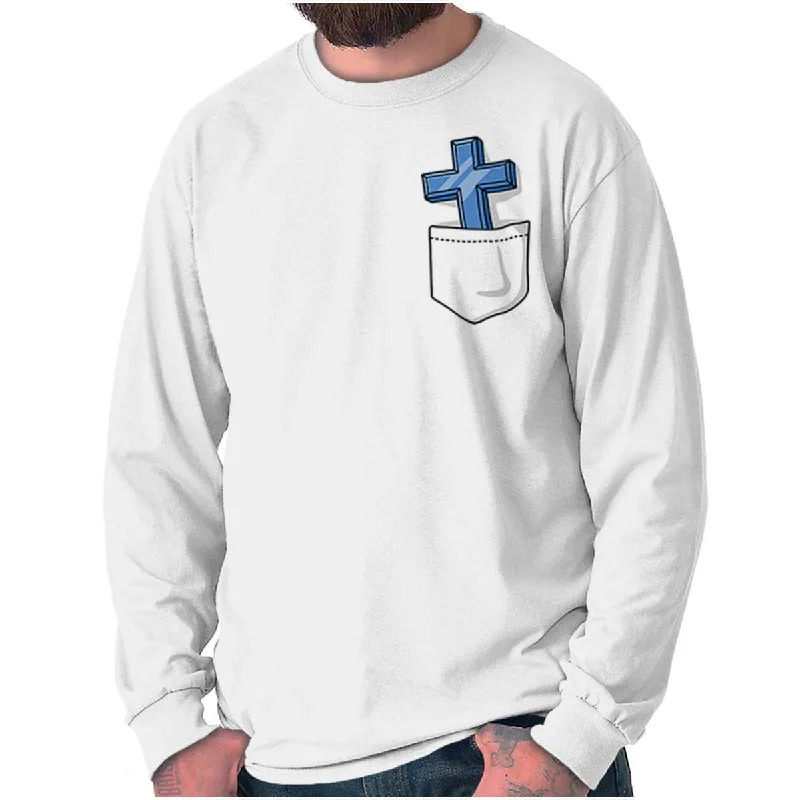 Men's thermal long sleeve base layer shirts for winter skiing Pocket Cross Long Sleeve T Shirt Men's thermal long sleeve base layer shirts for winter skiing Pocket Cross Long Sleeve T Shirt