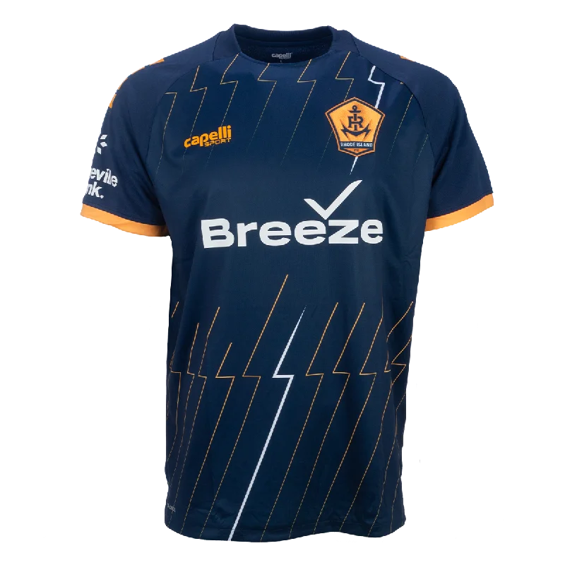 Men's Moisture - Wicking Lacrosse Jerseys with Mesh Panels for Optimal Performance on the Field RIFC "Energy" Jersey In Bay Blue Men's Moisture - Wicking Lacrosse Jerseys with Mesh Panels for Optimal Performance on the Field RIFC "Energy" Jersey In Bay Blue