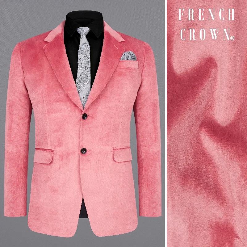 Double - Breasted Men Blazers for a Traditional Style Double - Breasted Men Blazers for a Traditional Style Rose Taupe Pink Single Breasted Velvet Blazer Double - Breasted Men Blazers for a Traditional Style Double - Breasted Men Blazers for a Traditional Style Rose Taupe Pink Single Breasted Velvet Blazer