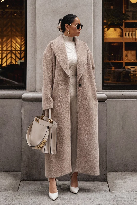 Men coats made of high - quality leather for a rugged and durable option Sand Chelsie Longline Coat Men coats made of high - quality leather for a rugged and durable option Sand Chelsie Longline Coat