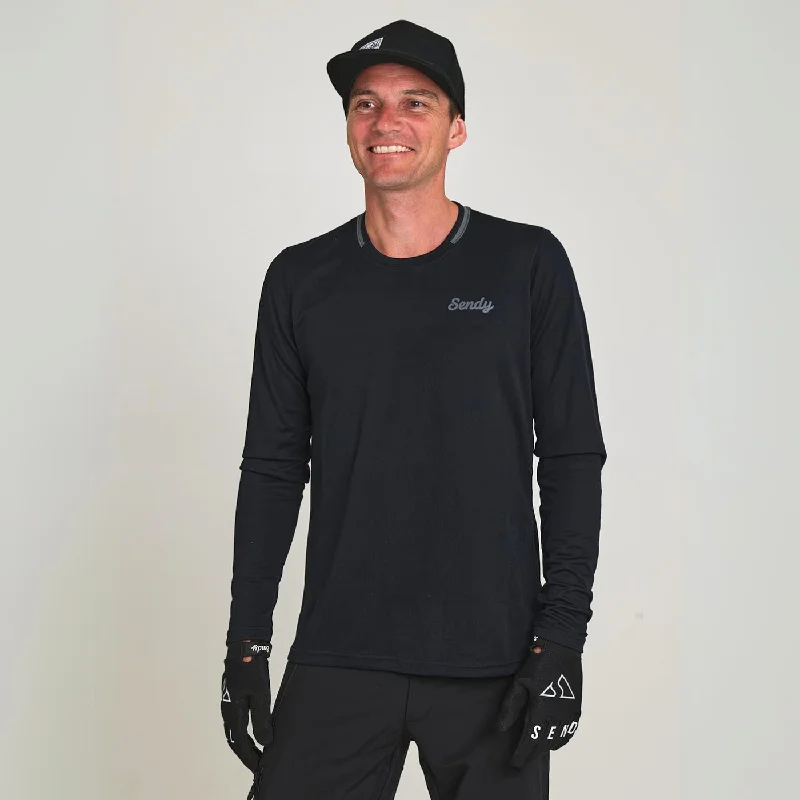 Men's Throwback Tennis Jerseys Inspired by Iconic Matches and Players Send It Adults Long Sleeved MTB Jersey | Black 23