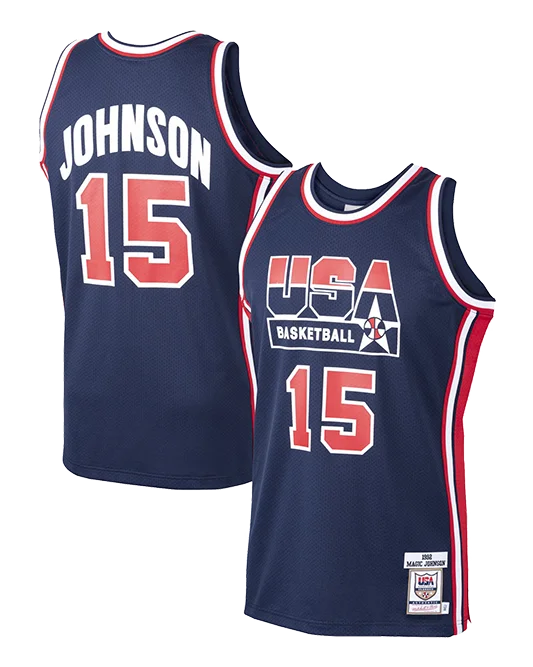 Men's Limited - Edition Cricket Jerseys Commemorating Historic Matches for Die - Hard Cricket Lovers Magic Johnson USA Basketball Home 1992 Dream Team Authentic Jersey - Navy Men's Limited - Edition Cricket Jerseys Commemorating Historic Matches for Die - Hard Cricket Lovers Magic Johnson USA Basketball Home 1992 Dream Team Authentic Jersey - Navy