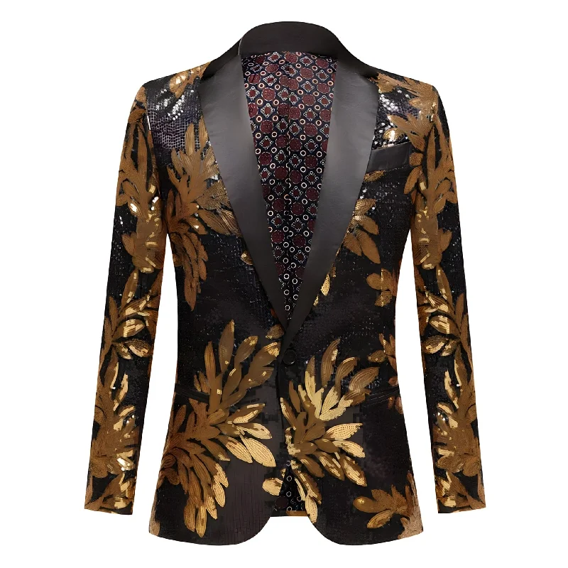 Three - Button Men Blazers in Modern Cuts Three - Button Men Blazers in Modern Cuts The Golden Palm Sequin Slim Fit Blazer Suit Jacket Three - Button Men Blazers in Modern Cuts Three - Button Men Blazers in Modern Cuts The Golden Palm Sequin Slim Fit Blazer Suit Jacket