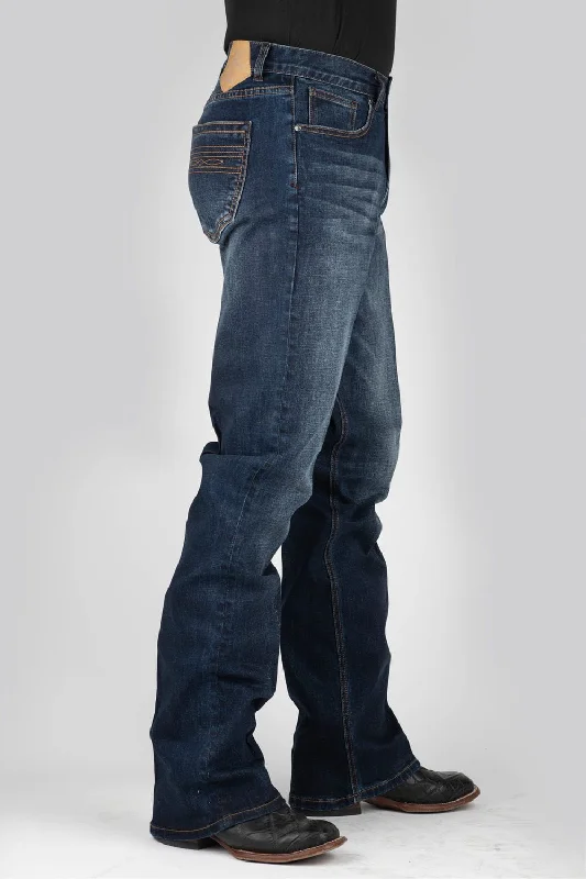 Men's Jeans with a Button - Fly for a Traditional and Classic Aesthetic Tin Haul Mens 421 Regular Joe Blue Cotton Blend Jeans Men's Jeans with a Button - Fly for a Traditional and Classic Aesthetic Tin Haul Mens 421 Regular Joe Blue Cotton Blend Jeans