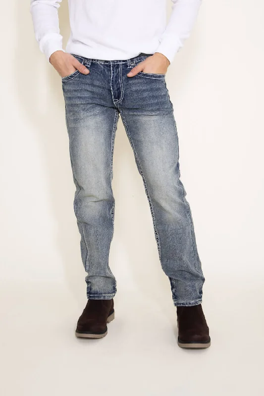 Men's Jeans with a Zip - Off Lower Leg for Convertible Style True Luck Melvin Straight Jeans for Men | TL15350136 Men's Jeans with a Zip - Off Lower Leg for Convertible Style True Luck Melvin Straight Jeans for Men | TL15350136