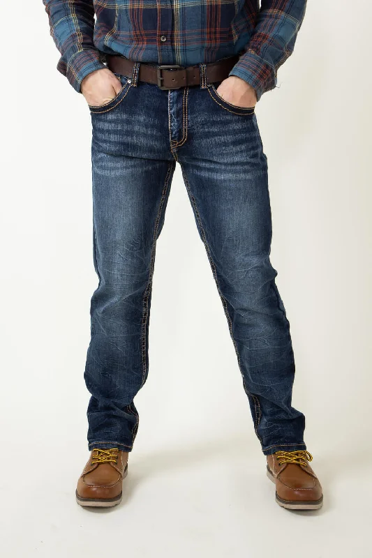 Men's Jeans with an Elastic Waistband for Ultimate Comfort True Luck Marc Straight Jeans for Men | TL22032907 Men's Jeans with an Elastic Waistband for Ultimate Comfort True Luck Marc Straight Jeans for Men | TL22032907