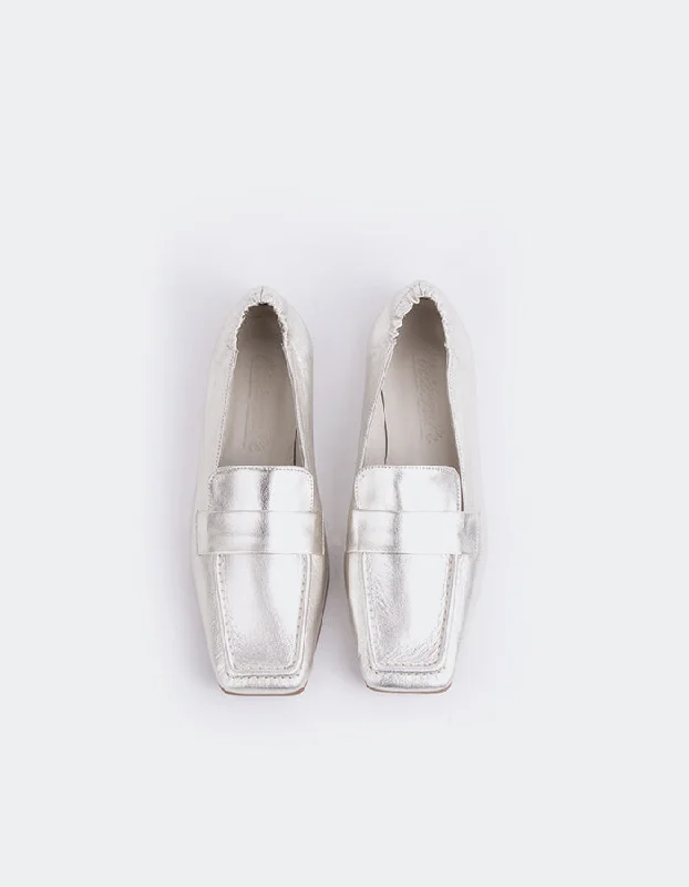 Women's Premium Leather Tassel Loafers in Dark Brown for a Classic Office Look Medici Silver Metal