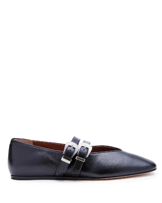 Women's Patent Leather Ballet Flats with Bow Detail in Black for a Classic Look Claudia Leather Slippers