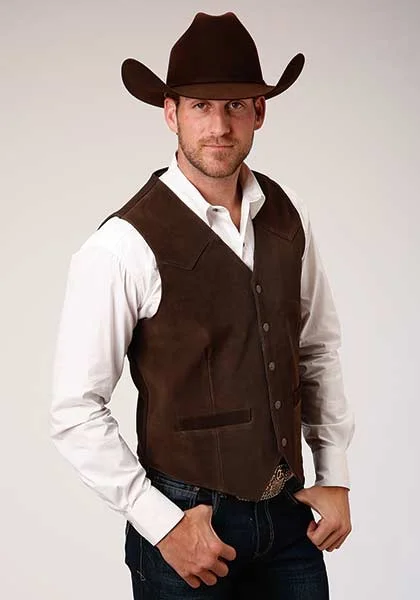 Men's Twill Vest in Burgundy with a Stand - Up Collar for a Sophisticated Look Men's Roper Suede Vest #02-075-0500-0510BR Men's Twill Vest in Burgundy with a Stand - Up Collar for a Sophisticated Look Men's Roper Suede Vest #02-075-0500-0510BR