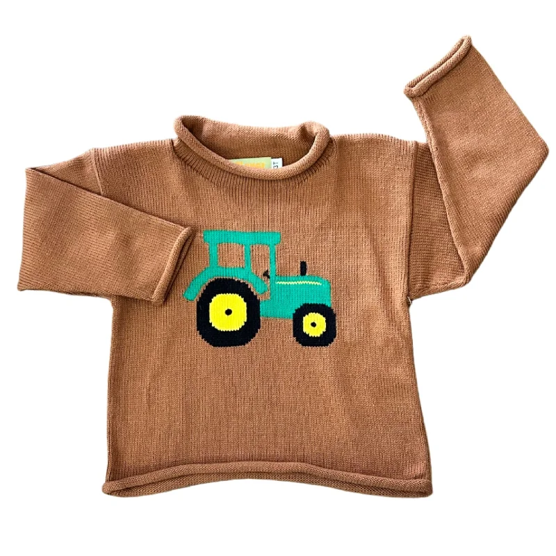 Men's Sweaters with Leather Patches for a Rugged Look Tractor Intarsia Rollneck Sweater Men's Sweaters with Leather Patches for a Rugged Look Tractor Intarsia Rollneck Sweater