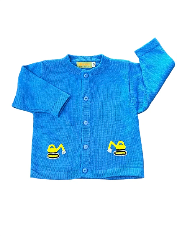 Men's Sweaters with Denim Inserts for a Casual Look Crochet Backhoes Cardigan Sweater Men's Sweaters with Denim Inserts for a Casual Look Crochet Backhoes Cardigan Sweater