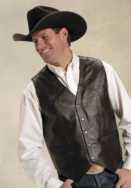Men's Leather Vest with Studs in Brown for a Rock - n - Roll Style Men's Roper Vest #02-075-0520-0801BR (Tall) Men's Leather Vest with Studs in Brown for a Rock - n - Roll Style Men's Roper Vest #02-075-0520-0801BR (Tall)