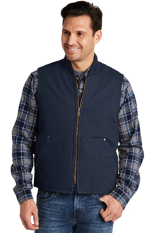 Men's Quilted Down Vest in Black for Extreme Winter Warmth CornerStone Mens Duck Cloth Full Zip Vest - Navy Blue Men's Quilted Down Vest in Black for Extreme Winter Warmth CornerStone Mens Duck Cloth Full Zip Vest - Navy Blue