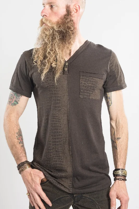 Tall Men's Linen - Cotton Blend Vest in Khaki for a Relaxed Summer Style Croc Tshirt Tall Men's Linen - Cotton Blend Vest in Khaki for a Relaxed Summer Style Croc Tshirt