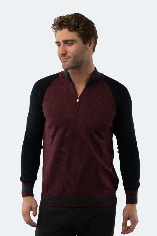  Melange Burgundy Quarter Zip