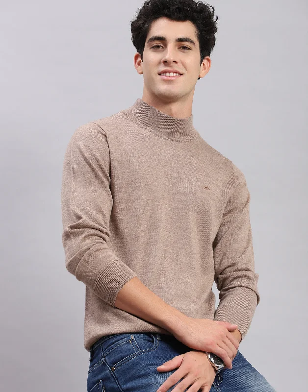 Men's Sweaters with Animal Prints for a Bold Look Men Brown Solid T Neck Full Sleeve Sweaters/Pullovers Men's Sweaters with Animal Prints for a Bold Look Men Brown Solid T Neck Full Sleeve Sweaters/Pullovers