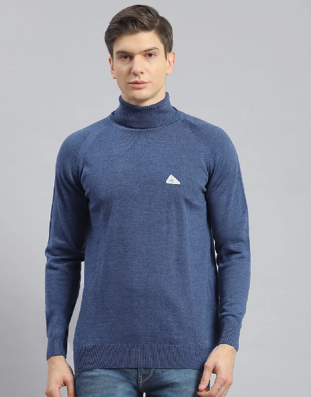 Men's Petite - Sized Sweaters for Smaller Frames Men Teal Blue Solid H Neck Full Sleeve Pullover Men's Petite - Sized Sweaters for Smaller Frames Men Teal Blue Solid H Neck Full Sleeve Pullover