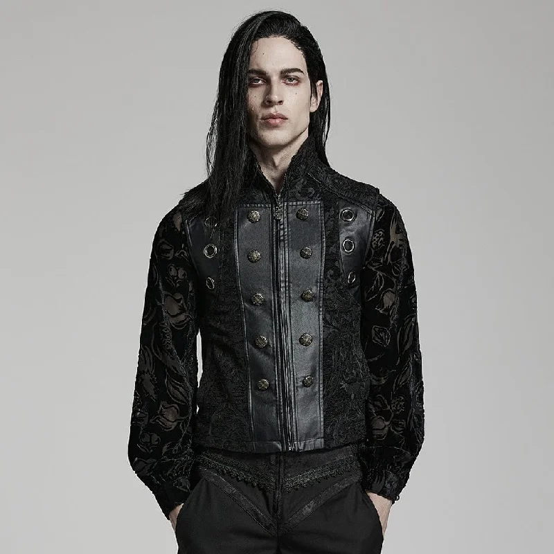 Men's Patterned Plaid Vest in Multicolor for a Preppy Look Men's Gothic Stand Collar Embossed Vest Men's Patterned Plaid Vest in Multicolor for a Preppy Look Men's Gothic Stand Collar Embossed Vest