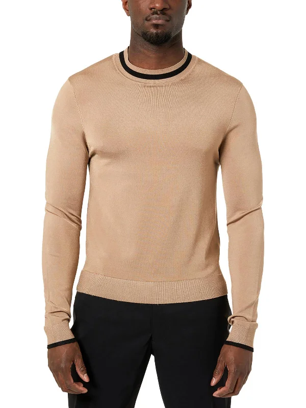 Men's Sweaters with Open - Front Design for a Versatile Option​ Mens Ribbed Trim Pullover Mock Turtleneck Sweater