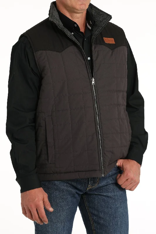 Men's Leather Vest with Studs in Brown for a Rock - n - Roll Style Men's Cinch Reversible Vest #MWV1911001
