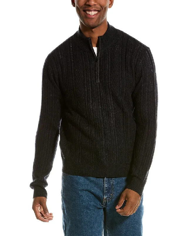 NAADAM Wool & Cashmere-Blend 1/4-Zip Mock Sweater
