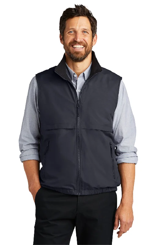 Men's Lightweight Linen Vest in Beige for a Breezy Summer Outfit Port Authority Mens Charger Reversible Wind & Water Resistant Full Zip Vest - Battleship Grey