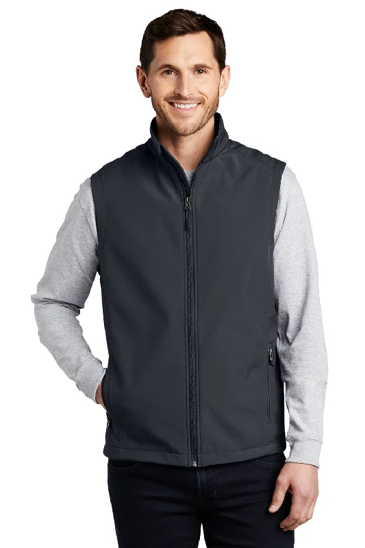 Men's Quilted Down Vest in Black for Extreme Winter Warmth Port Authority Mens Core Wind & Water Resistant Full Zip Vest - Battleship Grey