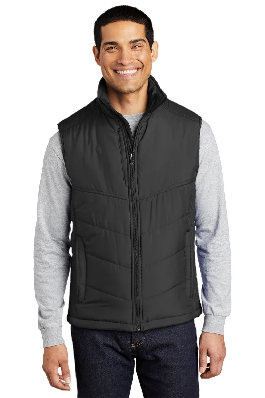 Tall Men's Zip - Up Fleece Vest in Gray for Outdoor Activities Port Authority Mens Wind & Water Resistant Full Zip Puffy Vest - Black Tall Men's Zip - Up Fleece Vest in Gray for Outdoor Activities Port Authority Mens Wind & Water Resistant Full Zip Puffy Vest - Black