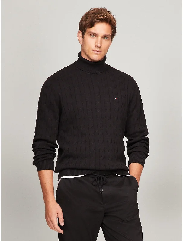  Tommy Hilfiger Men's Cable Knit Turtleneck Sweater