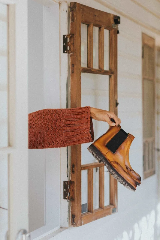 women's ankle boots with snakeskin print Abril Chelsea & Oxford Boots - Cognac Leather
