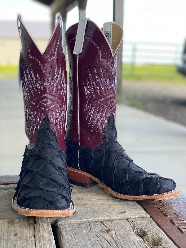 women's cowboy boots with fringe Anderson Bean | Matte Black Big Bass Boot