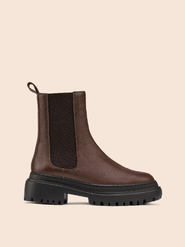 Women's elegant winter boots for a night out Cortina Brown Lined Boot