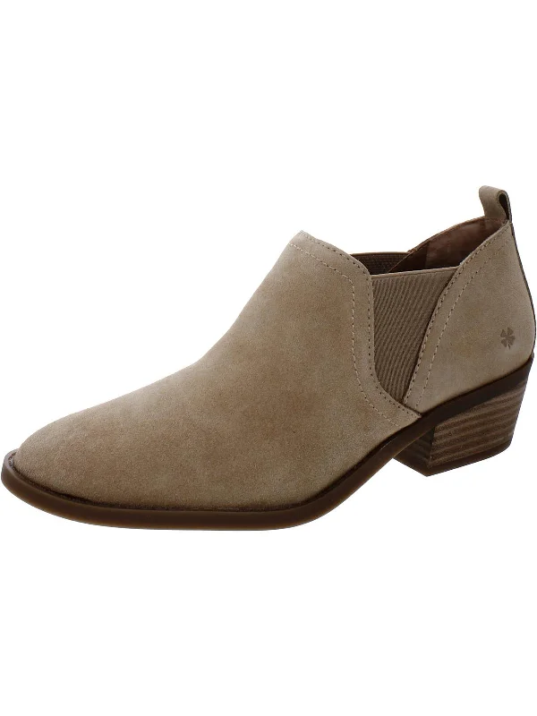 women's booties with zippers Fallo Womens Suede Slip On Ankle Boots
