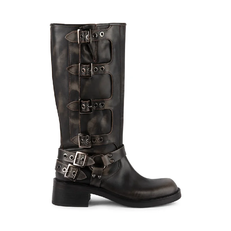 women's western boots for riding ROCKYY BLACK LEATHER
