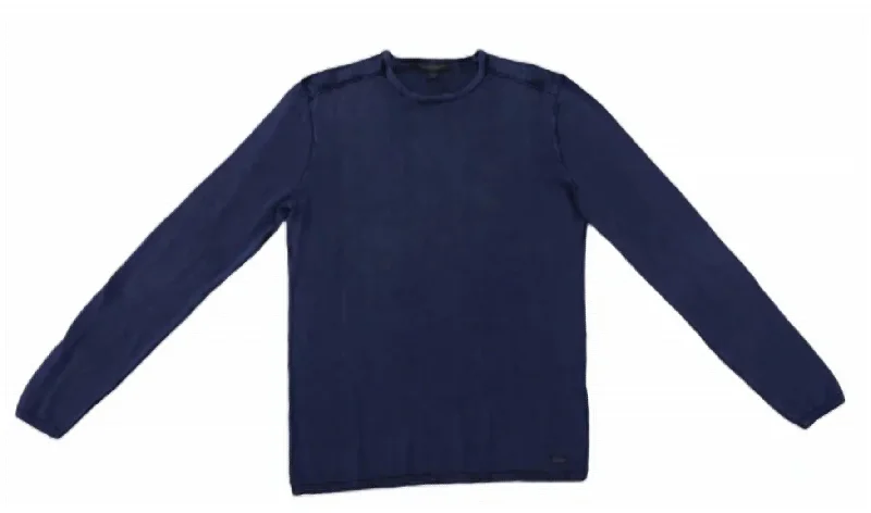 Men's button - front t - shirts with a unique artistic printAcid Wash Crew Shirt In Deep Blue Men's button - front t - shirts with a unique artistic printAcid Wash Crew Shirt In Deep Blue