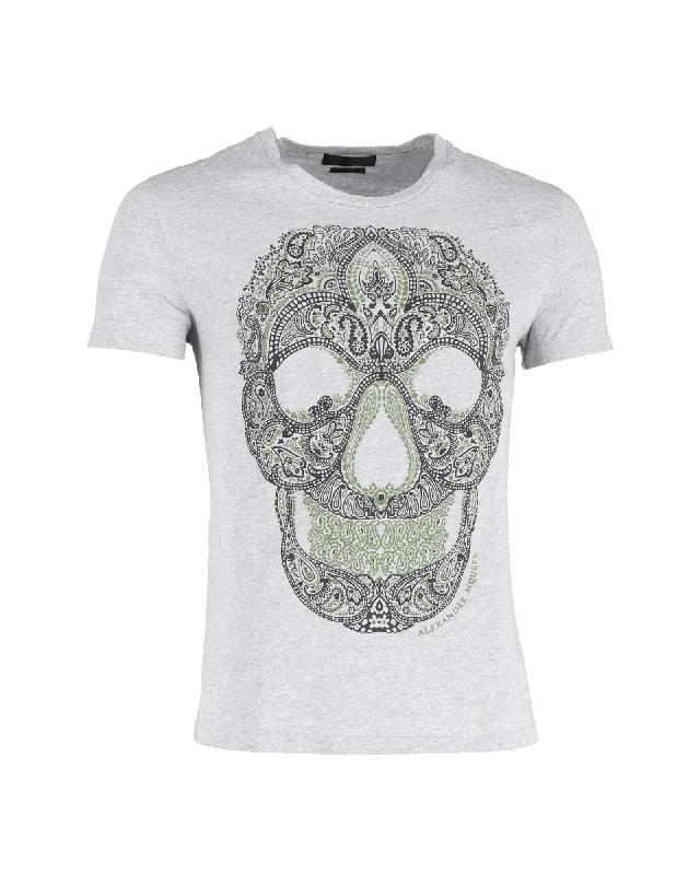 Men's lightweight performance t - shirts for running marathonsAlexander McQueen Skull Graphic T-Shirt in Grey Cotton Men's lightweight performance t - shirts for running marathonsAlexander McQueen Skull Graphic T-Shirt in Grey Cotton