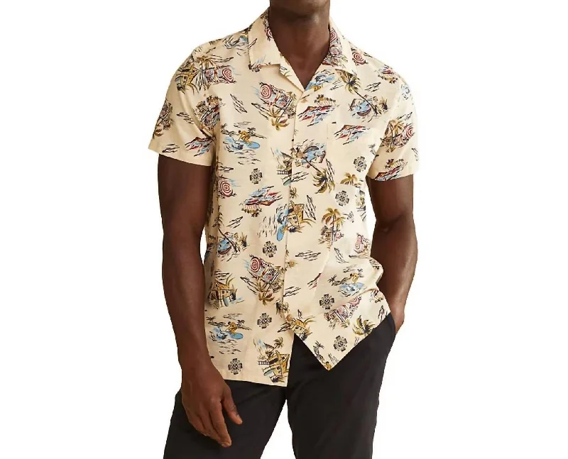 Men's long - sleeve henley t - shirts with button - down placketsAloha Shirt In Sand Palms Men's long - sleeve henley t - shirts with button - down placketsAloha Shirt In Sand Palms
