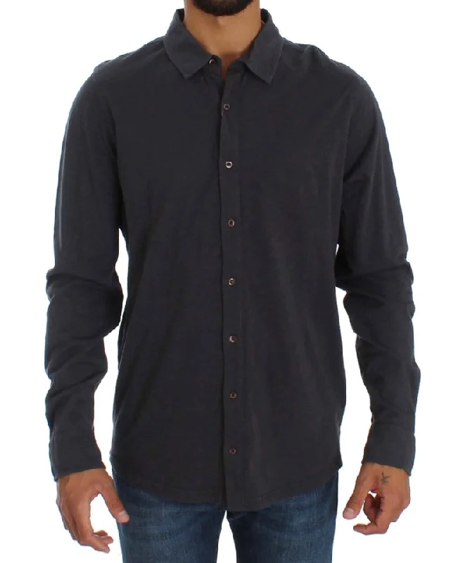 Men's mock - neck t - shirts with a modern and sleek styleAlpha Massimo Rebecchi Sleek Casual Cotton Men's Shirt Men's mock - neck t - shirts with a modern and sleek styleAlpha Massimo Rebecchi Sleek Casual Cotton Men's Shirt