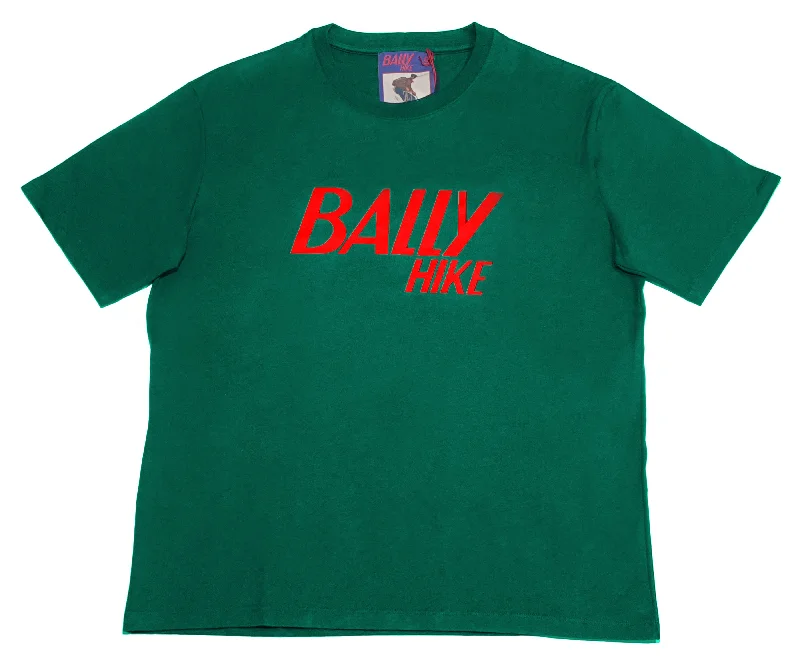 Men's short - sleeve linen t - shirts for summer beach outingsBally 6238631 Men's Hike Green Cotton Logo T-Shirt Men's short - sleeve linen t - shirts for summer beach outingsBally 6238631 Men's Hike Green Cotton Logo T-Shirt