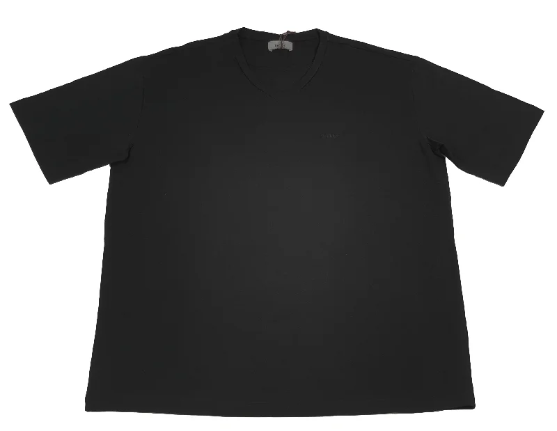 Men's UV - protection t - shirts for outdoor activities in the sunBally 6301170 Men's Black Cotton V-Neck Logo T-Shirt