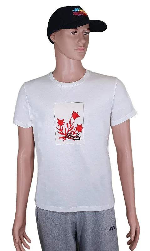 Men's smart - casual checkered t - shirts for semi - formal occasionsBally 6301240 Unisex White 100% Cotton Logo T-Shirt Men's smart - casual checkered t - shirts for semi - formal occasionsBally 6301240 Unisex White 100% Cotton Logo T-Shirt