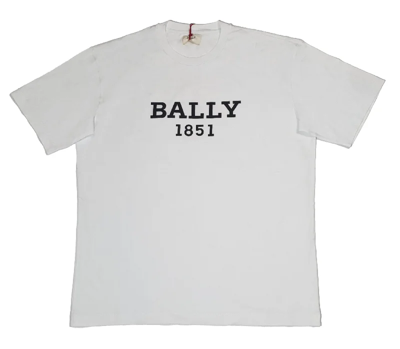 Men's ribbed t - shirts with a textured finish for added styleBally 6303587 Men's White 100% Organic-Cotton Logo T-shirt Men's ribbed t - shirts with a textured finish for added styleBally 6303587 Men's White 100% Organic-Cotton Logo T-shirt