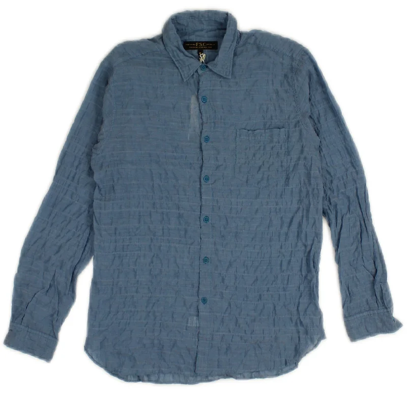 Men's distressed denim - look t - shirts with a rugged appealBlue Light Cotton Dress Shirt Men's distressed denim - look t - shirts with a rugged appealBlue Light Cotton Dress Shirt