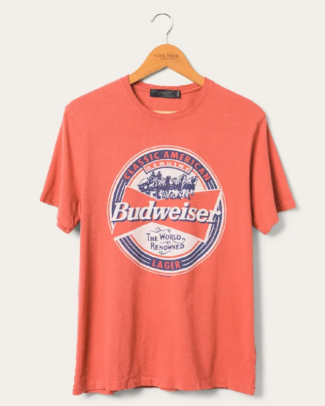 Men's v - neck muscle t - shirts for a body - building aestheticBudweiser Classic American Vintage Tee Men's v - neck muscle t - shirts for a body - building aestheticBudweiser Classic American Vintage Tee