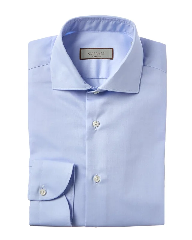 Men's long - sleeve henley t - shirts with button - down placketsCanali Dress Shirt