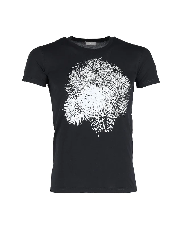 Men's tie - dye t - shirts with a bohemian styleChristian Dior Firework Graphic T-Shirt in Black Cotton Men's tie - dye t - shirts with a bohemian styleChristian Dior Firework Graphic T-Shirt in Black Cotton